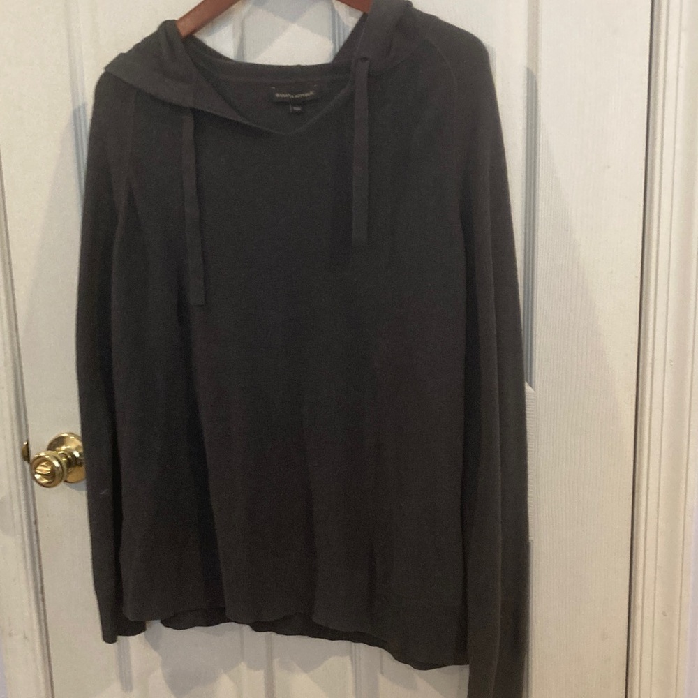 Banana Republic Fine Gauge Knit Gray Hooded Top